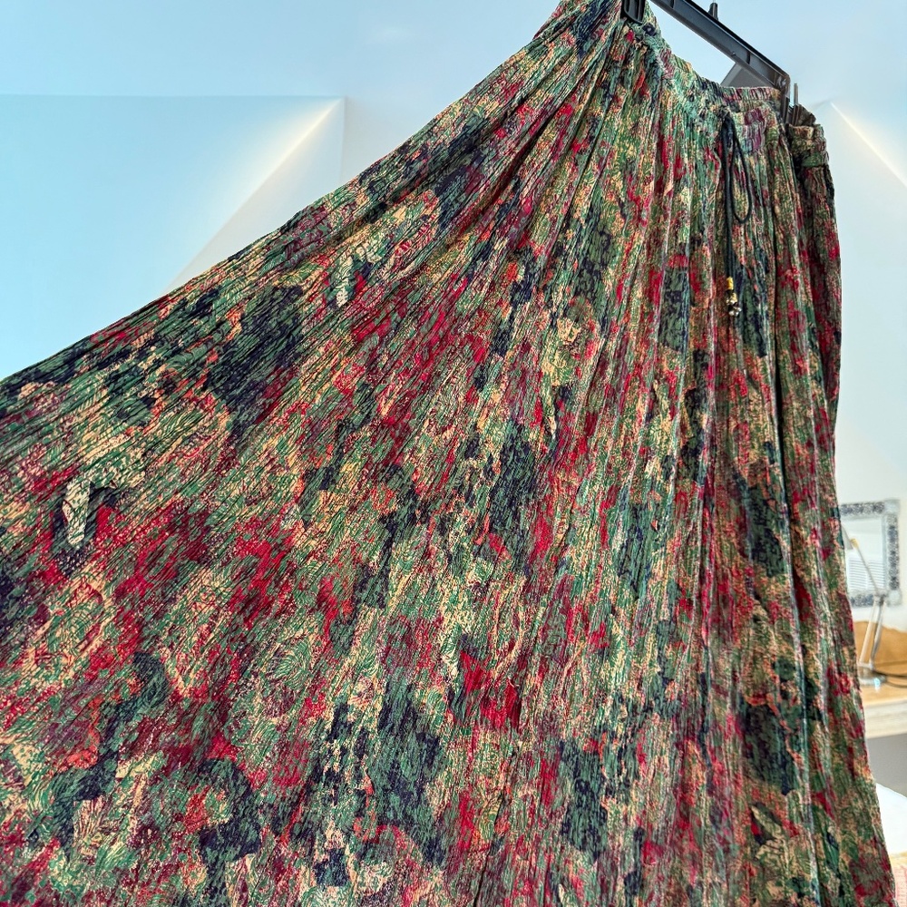 Vintage Maxi broomstick skirt adjustable waist